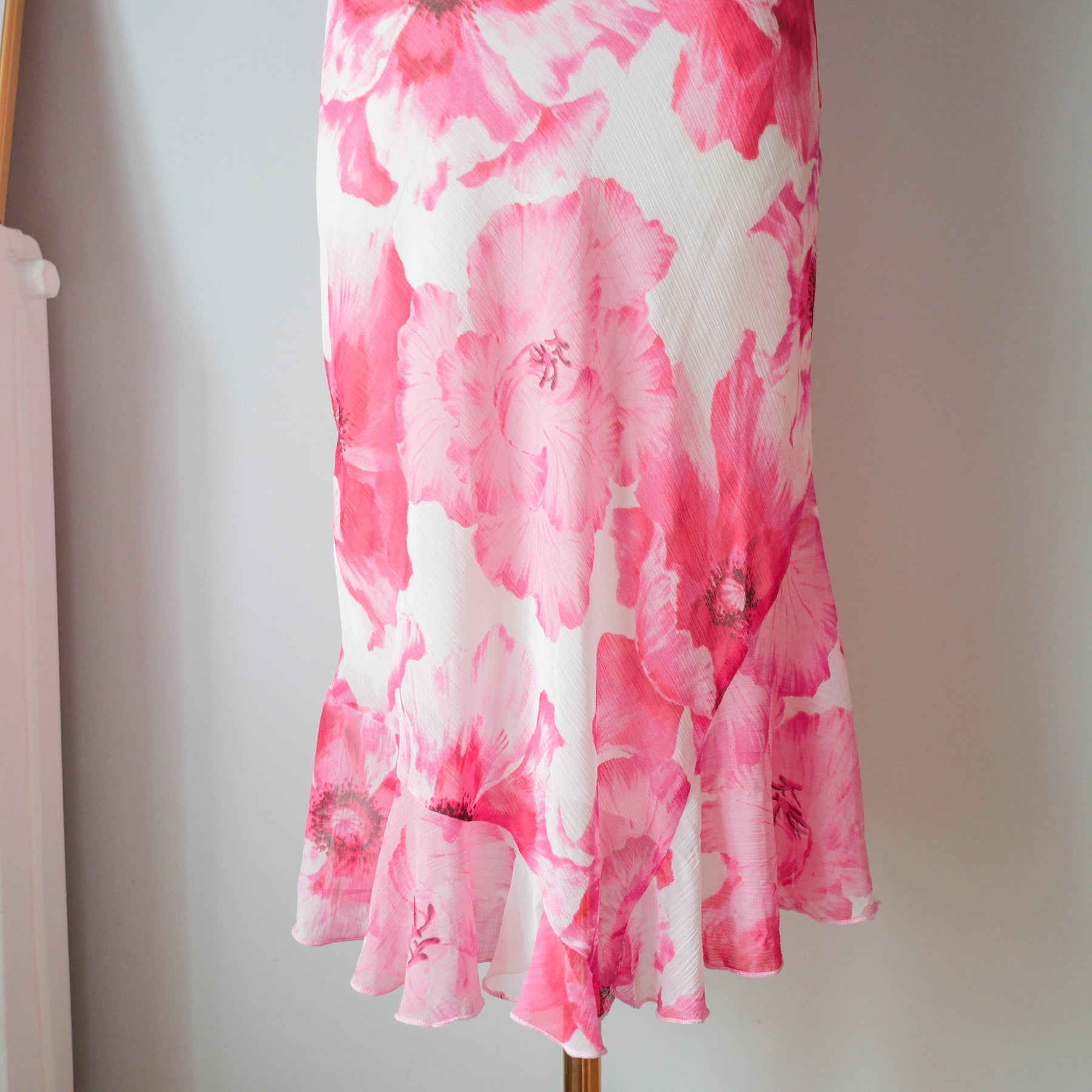 Vintage Summery Flowy Floral Off Shoulder Dress