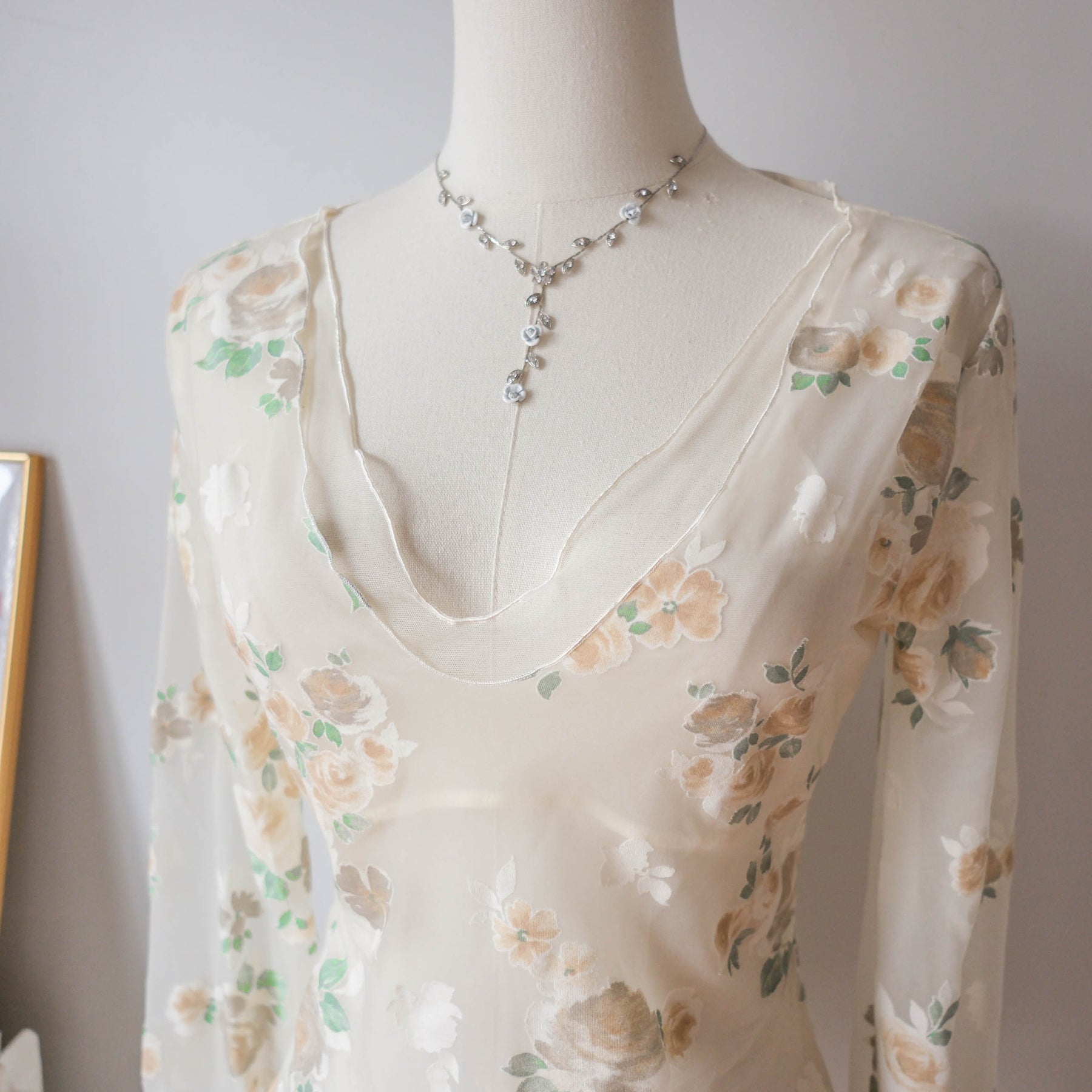 LA PERLA Vintage Italian Designer Floral Top