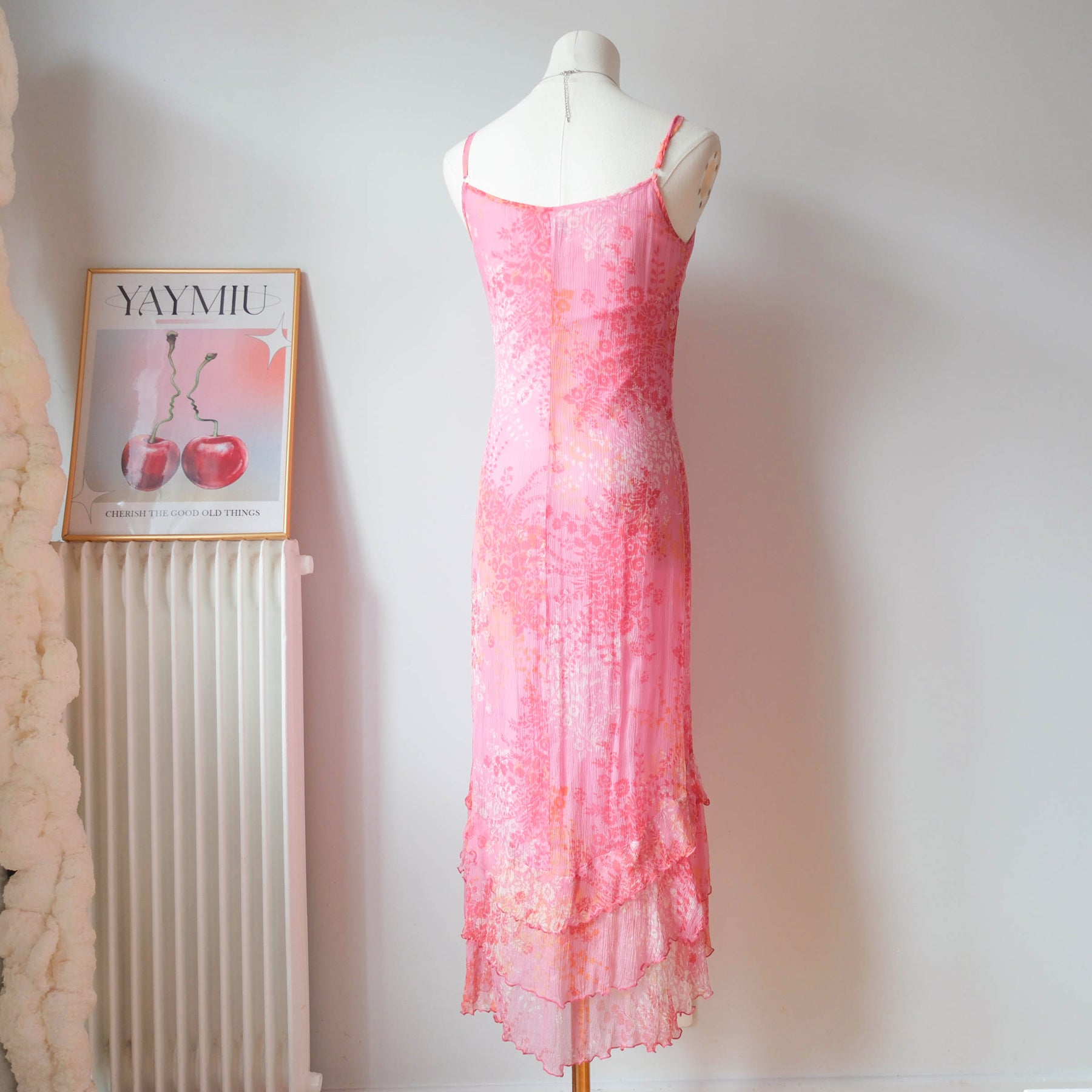 Vintage Silk Effortless Cami Midi Dress