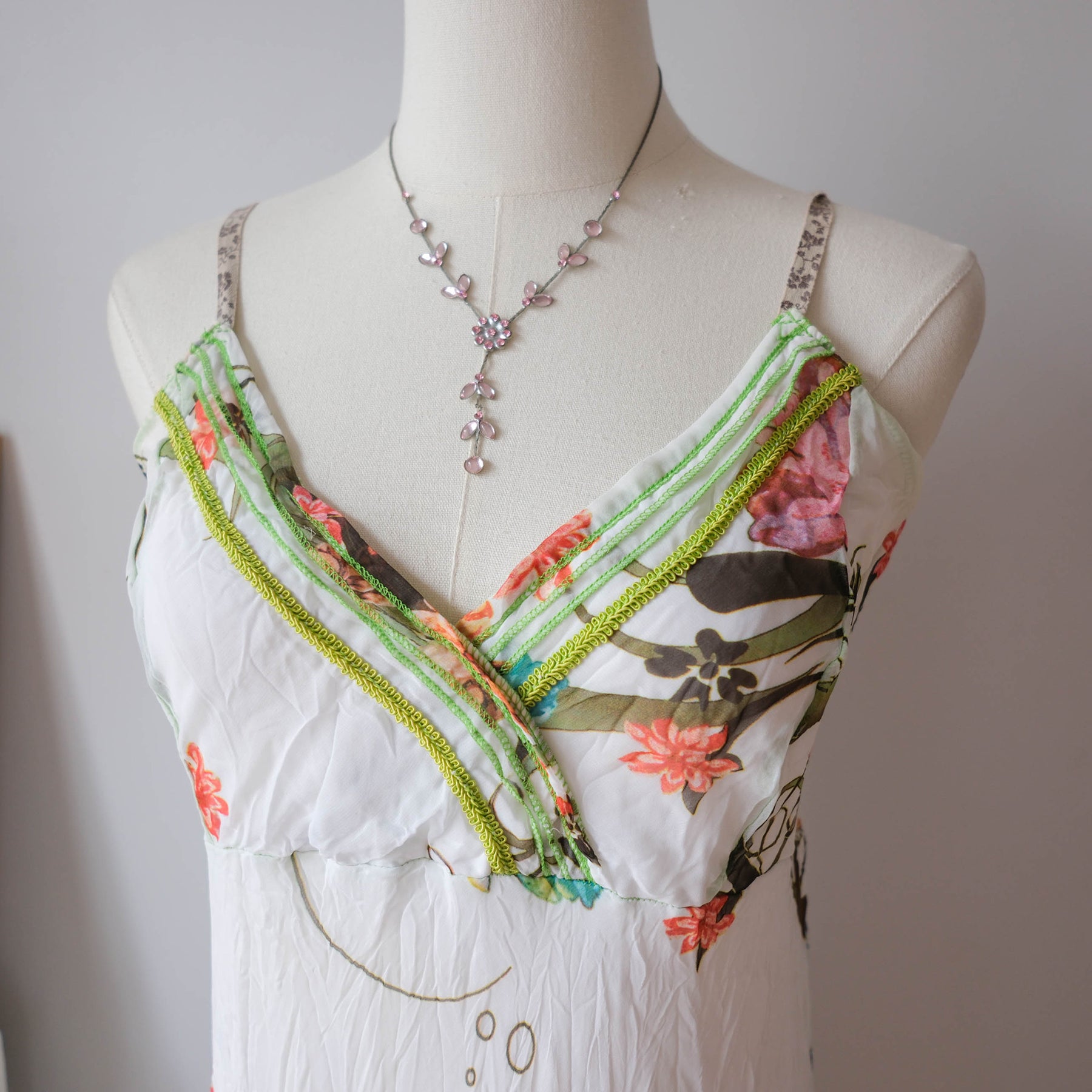 Vintage Summery Asymmetrical Floral Cami Dress
