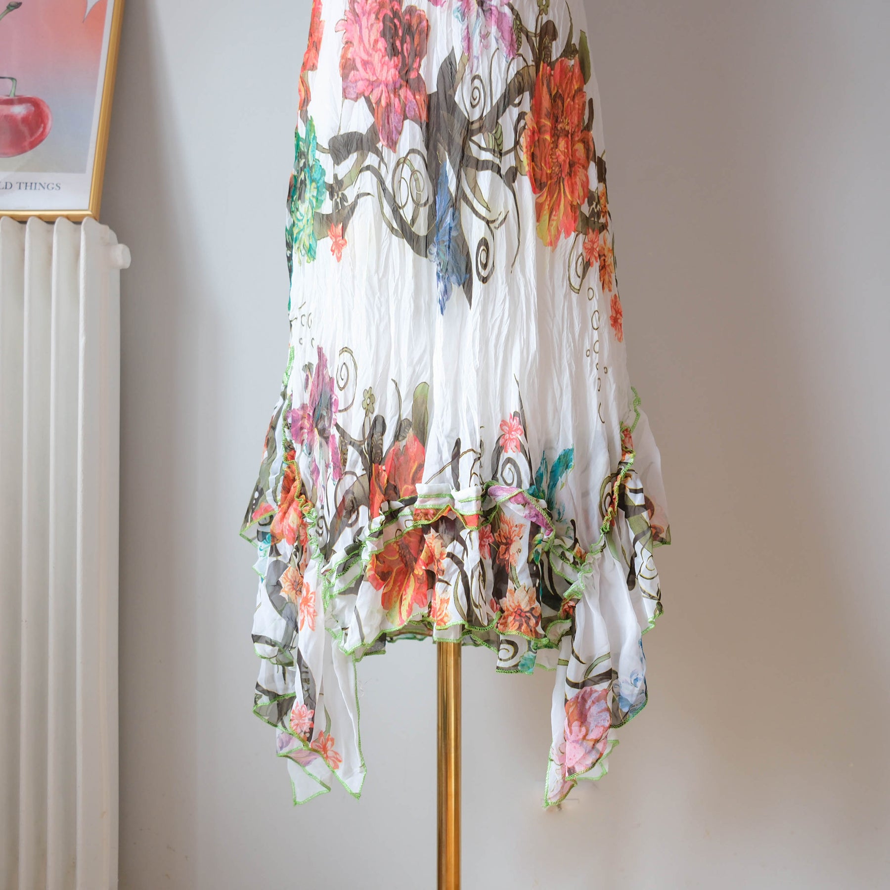 Vintage Summery Asymmetrical Floral Cami Dress