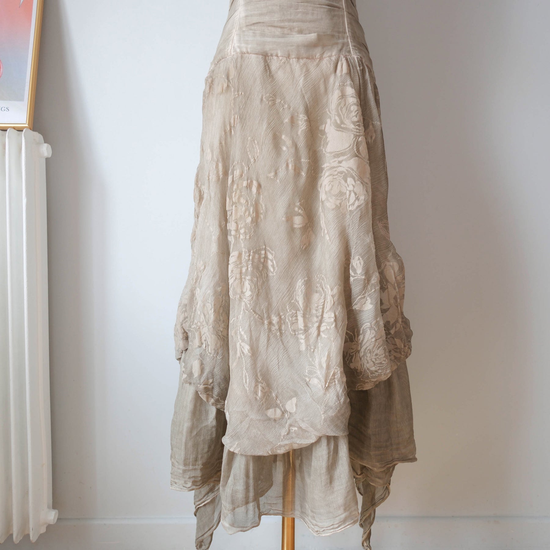 Vintage Grunge Boho Silk Halter Dress