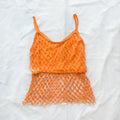 Vintage Crochet Fishnet Sequins Top