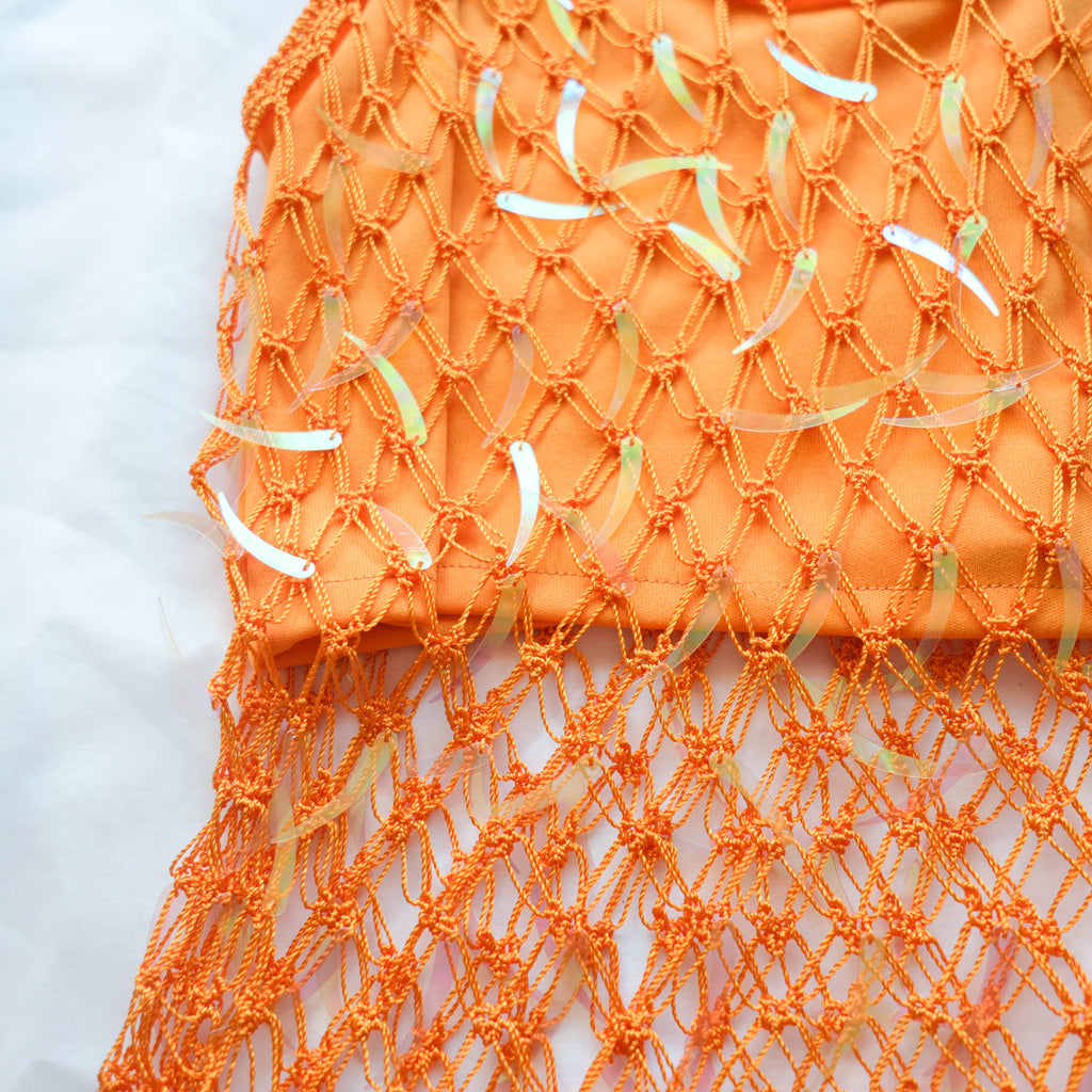 Vintage Crochet Fishnet Sequins Top