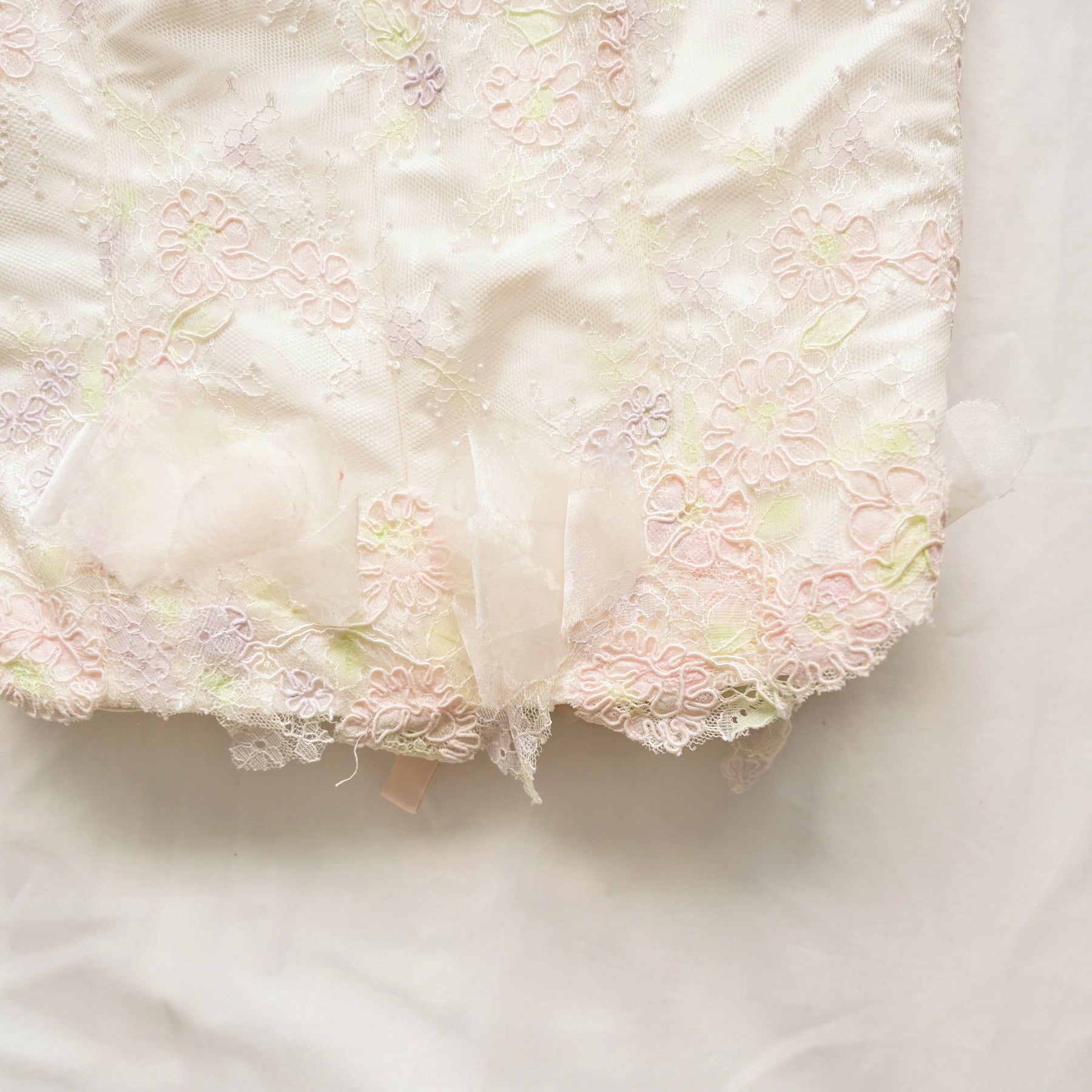 Vintage Floral Bustier Top with Lace Up Back