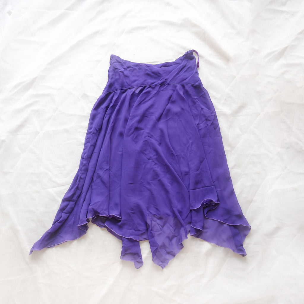 Vintage Pearl Asymmetrical Midi Skirt