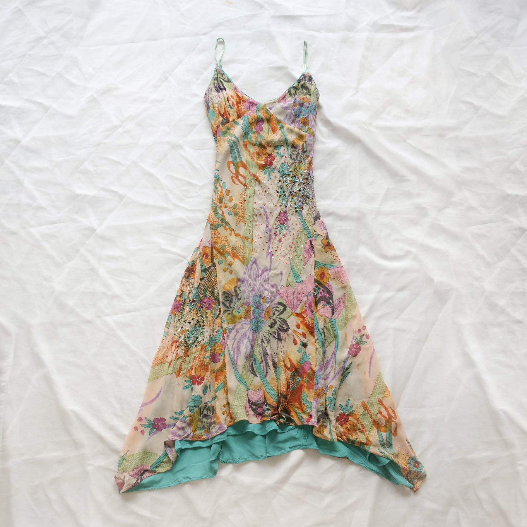 Vintage Sequins Embellishment Midi Dress