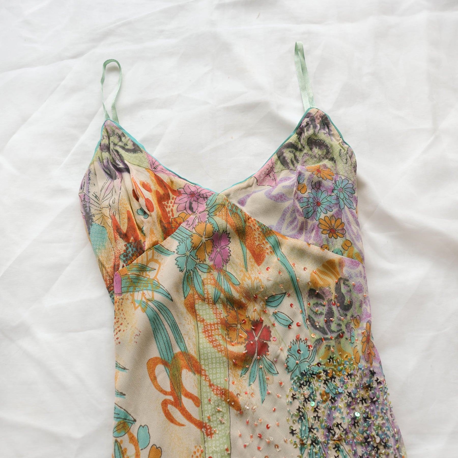 Vintage Sequins Embellishment Midi Dress