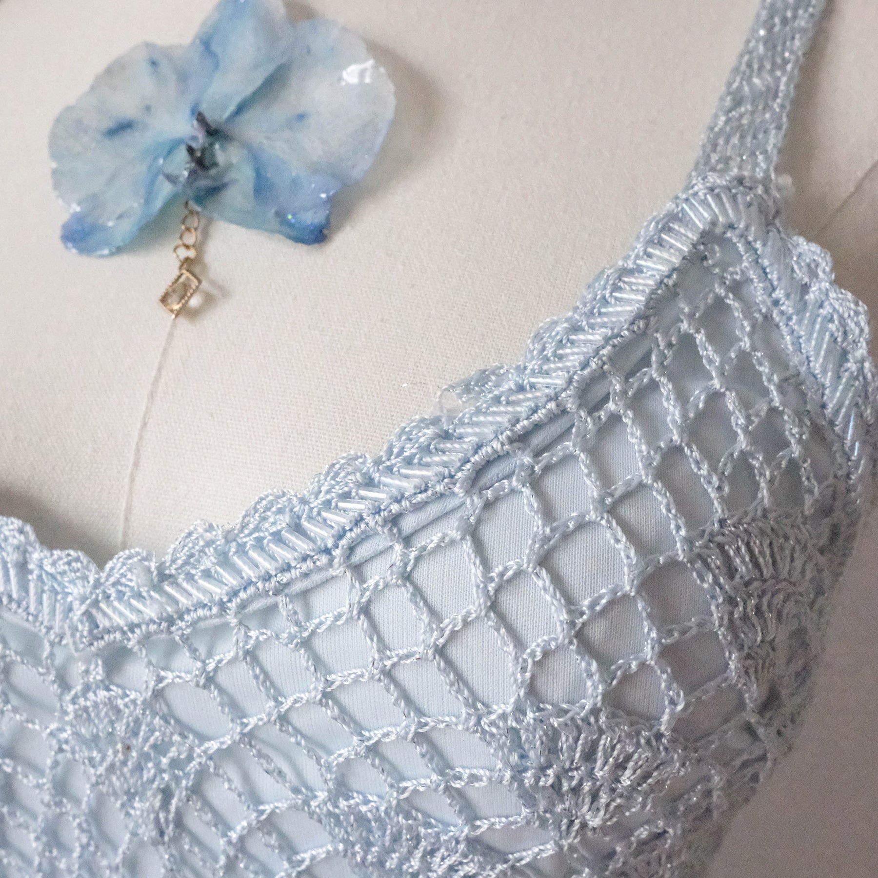 Vintage Elegant Shiny Crochet Dress