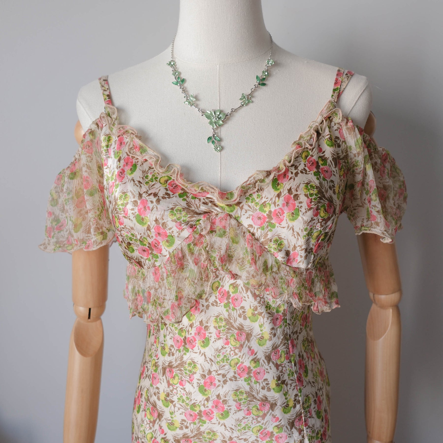 Vintage Fairy Cottage Silk Floral Liberty Dress