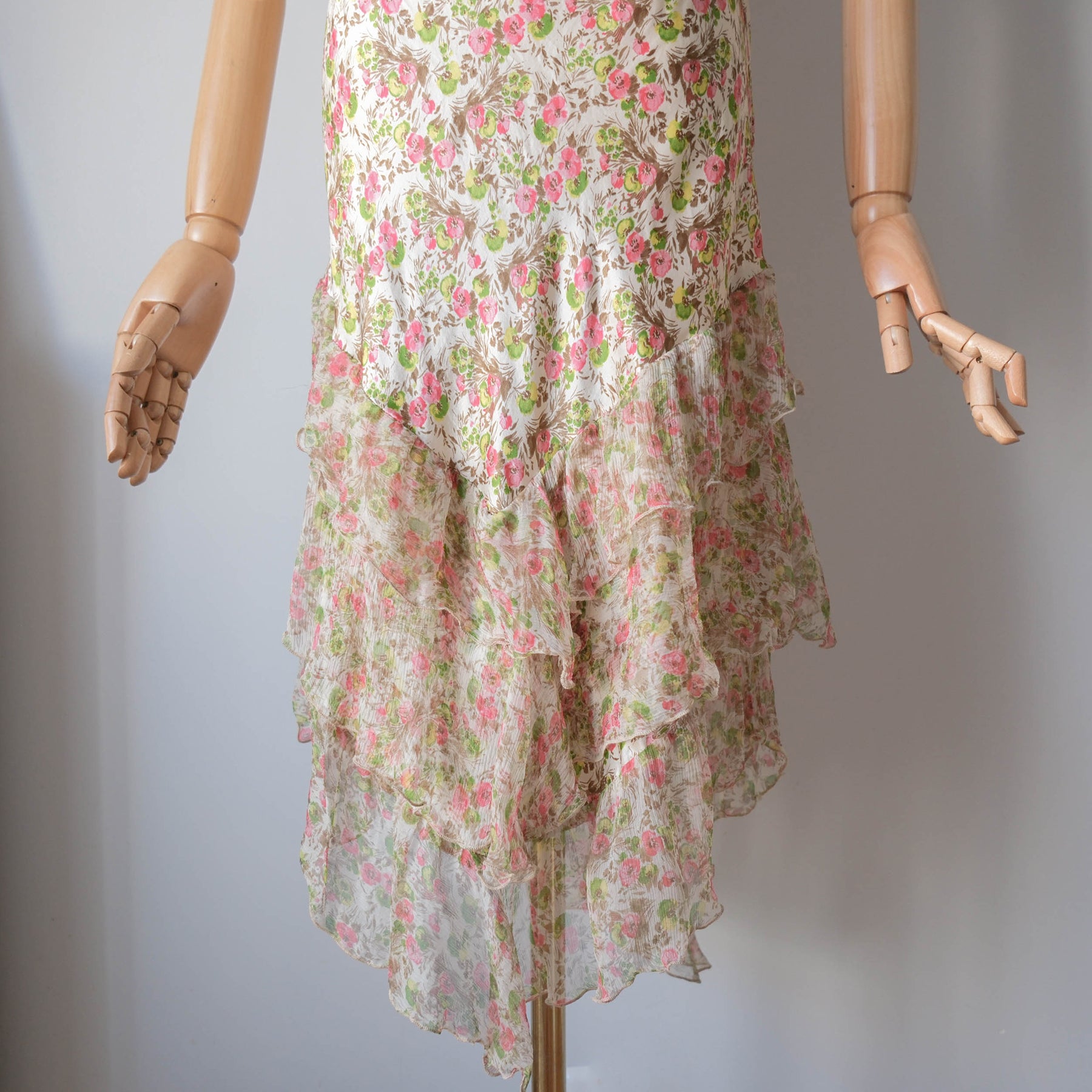 Vintage Fairy Cottage Silk Floral Liberty Dress