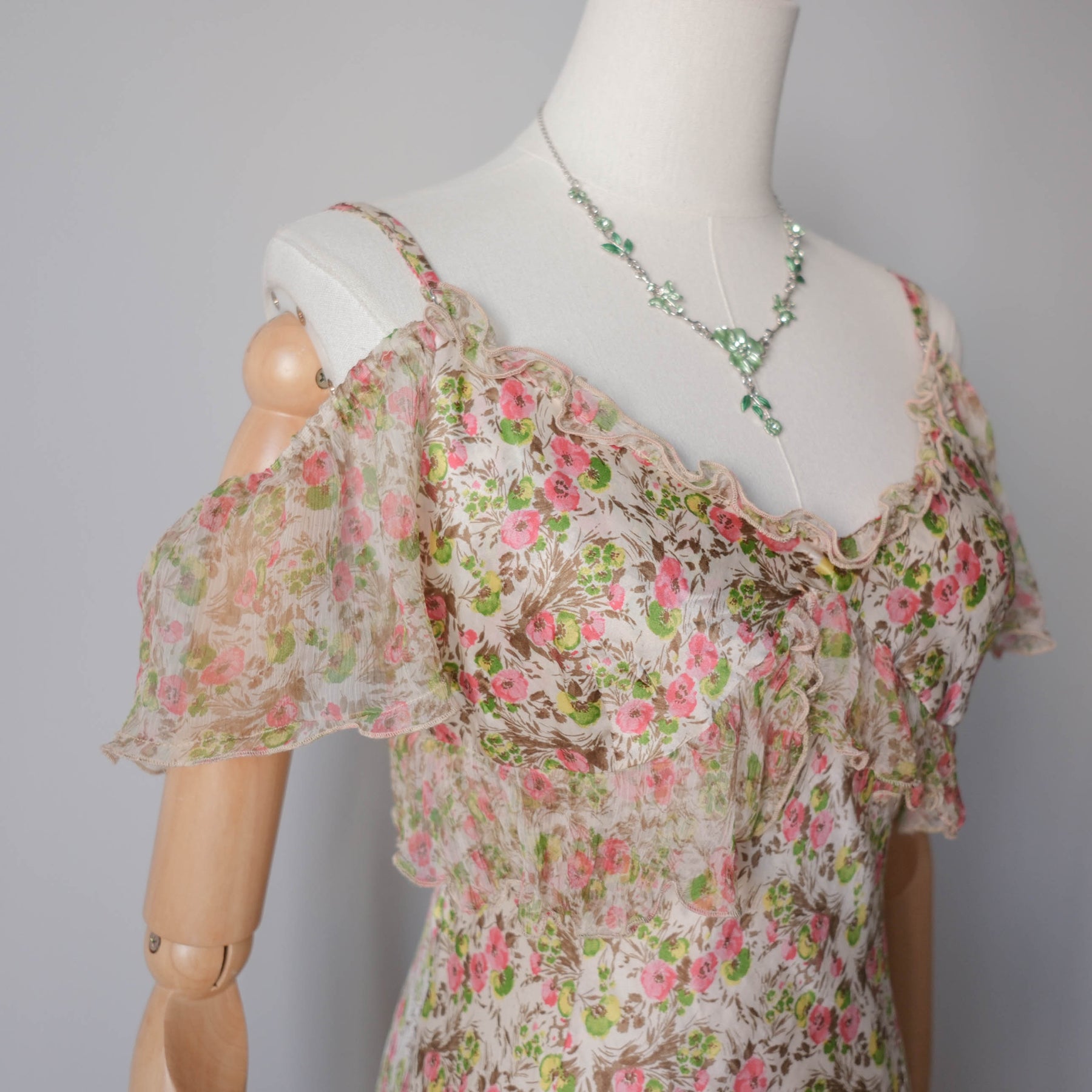 Vintage Fairy Cottage Silk Floral Liberty Dress