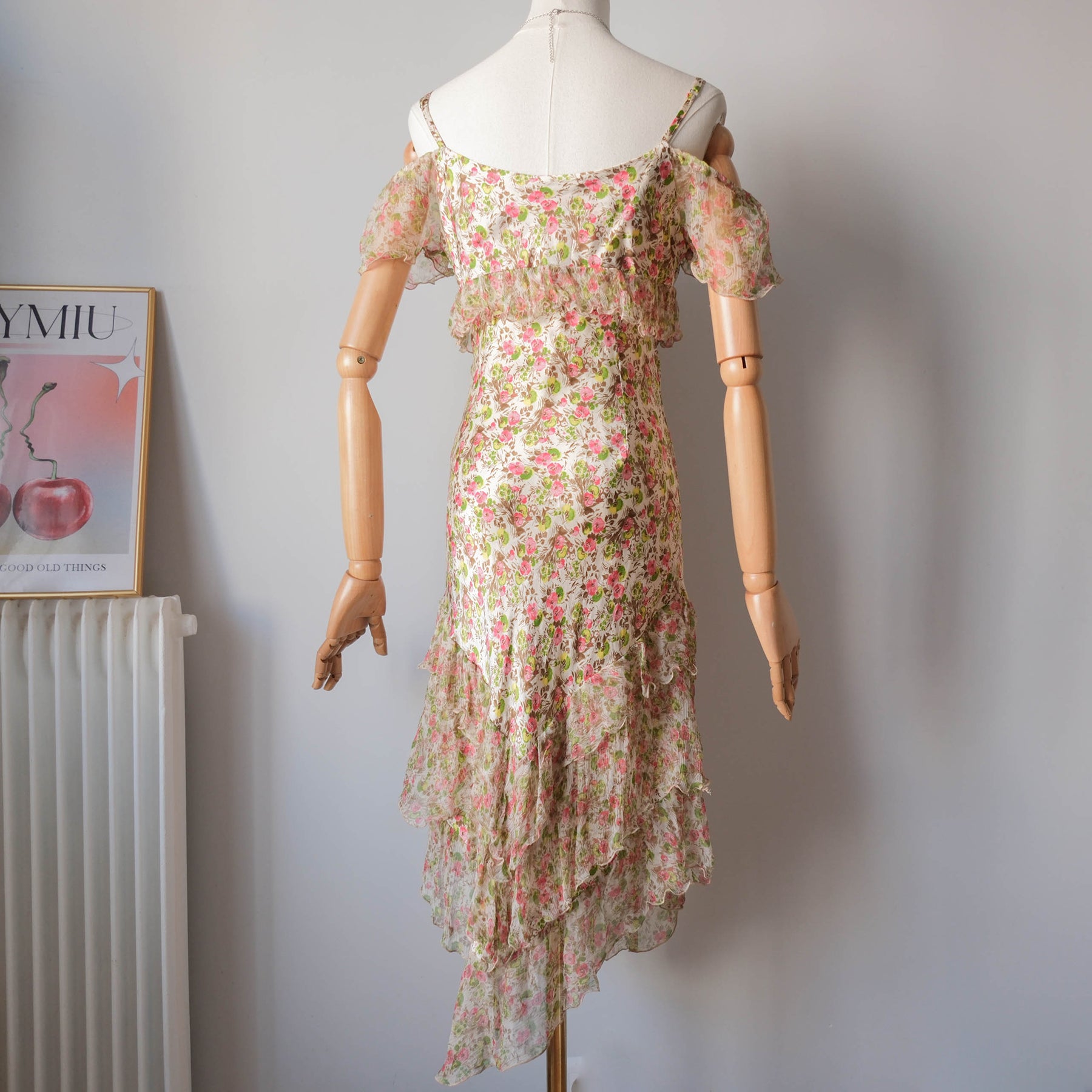 Vintage Fairy Cottage Silk Floral Liberty Dress