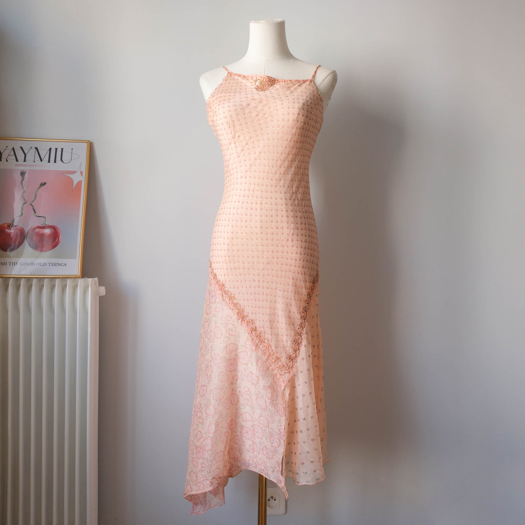 DERHY Vintage Fairy Cottage Asymmetrical Embroidered Dress