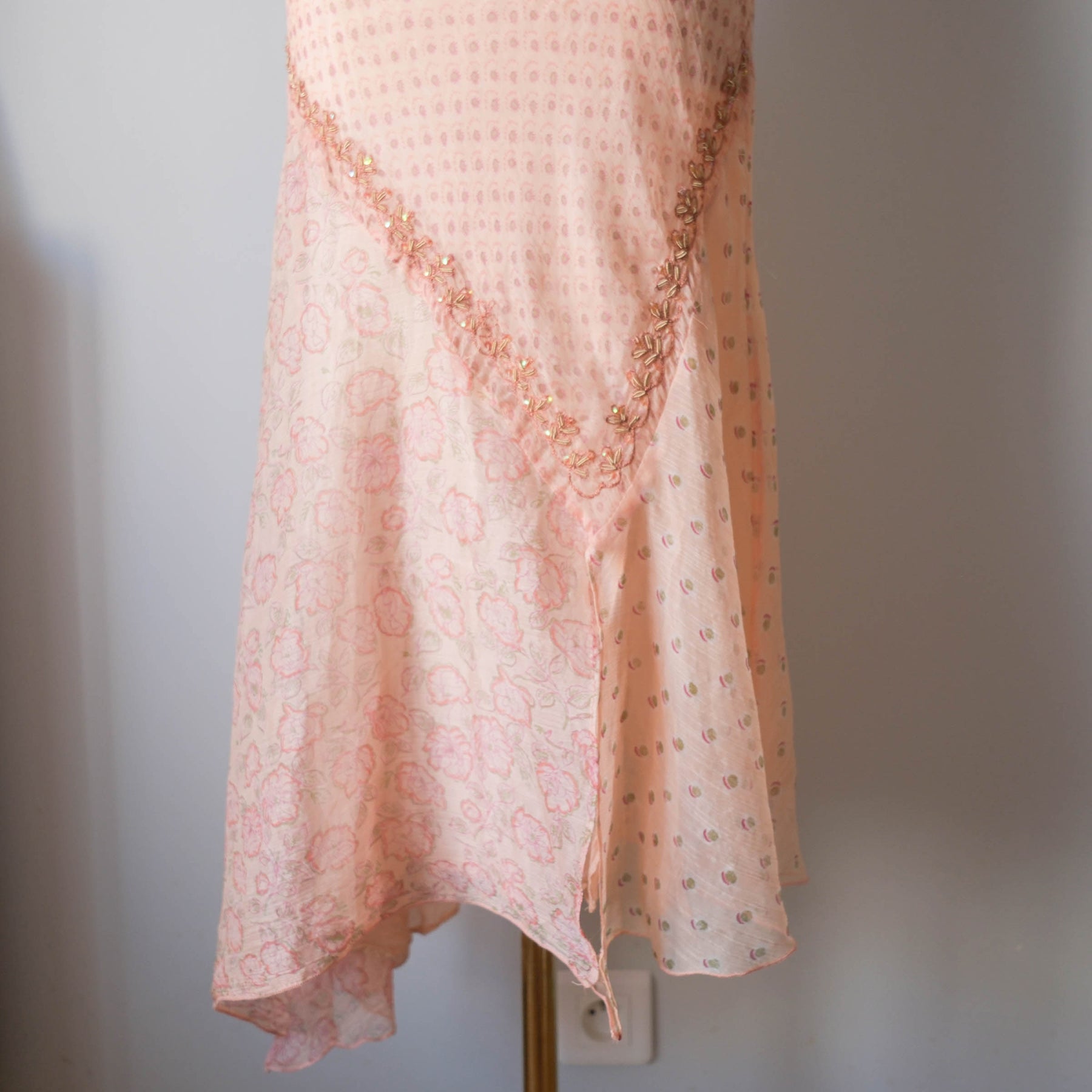 DERHY Vintage Fairy Cottage Asymmetrical Embroidered Dress