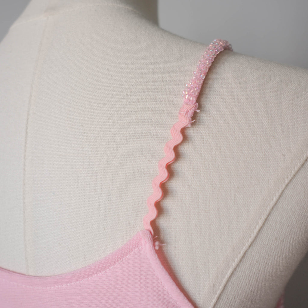 Vintage Beaded Pink Tulle Cami Top