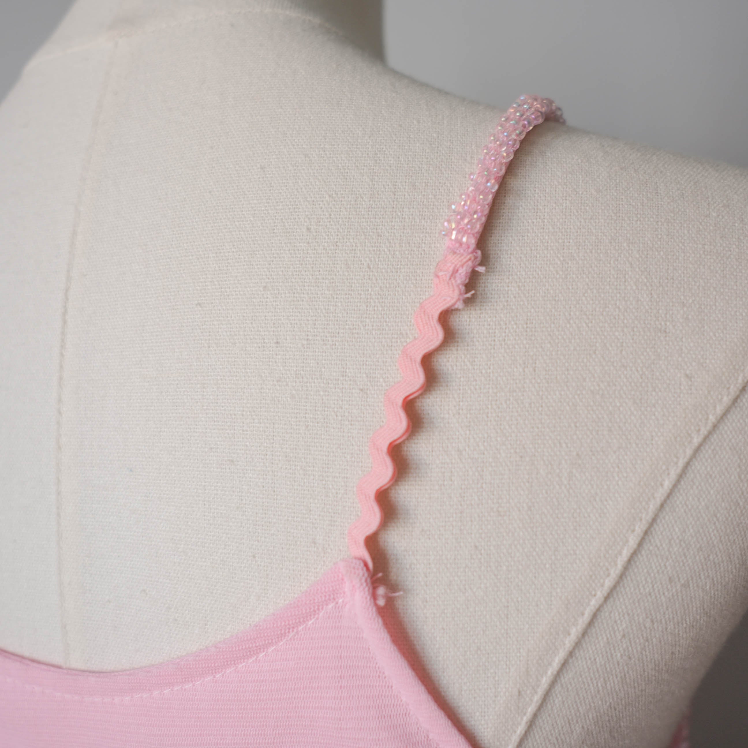 Vintage Beaded Pink Tulle Cami Top