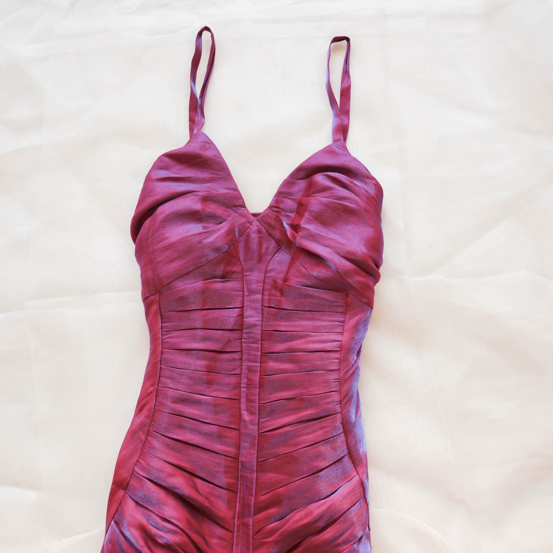 Vintage Fairy Grunge Shiny Ruffled Gown