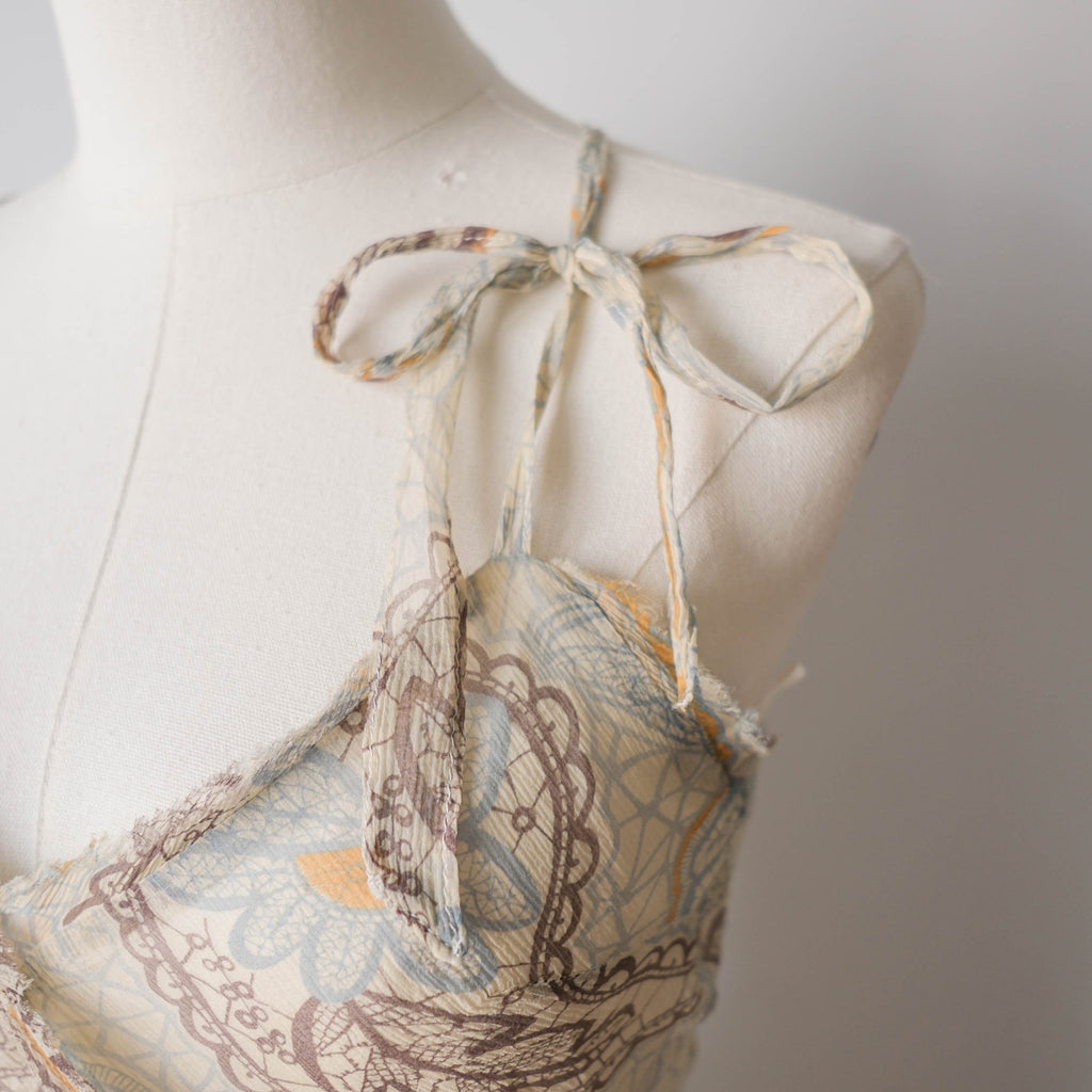 Vintage Paisley Silk Midi Dress