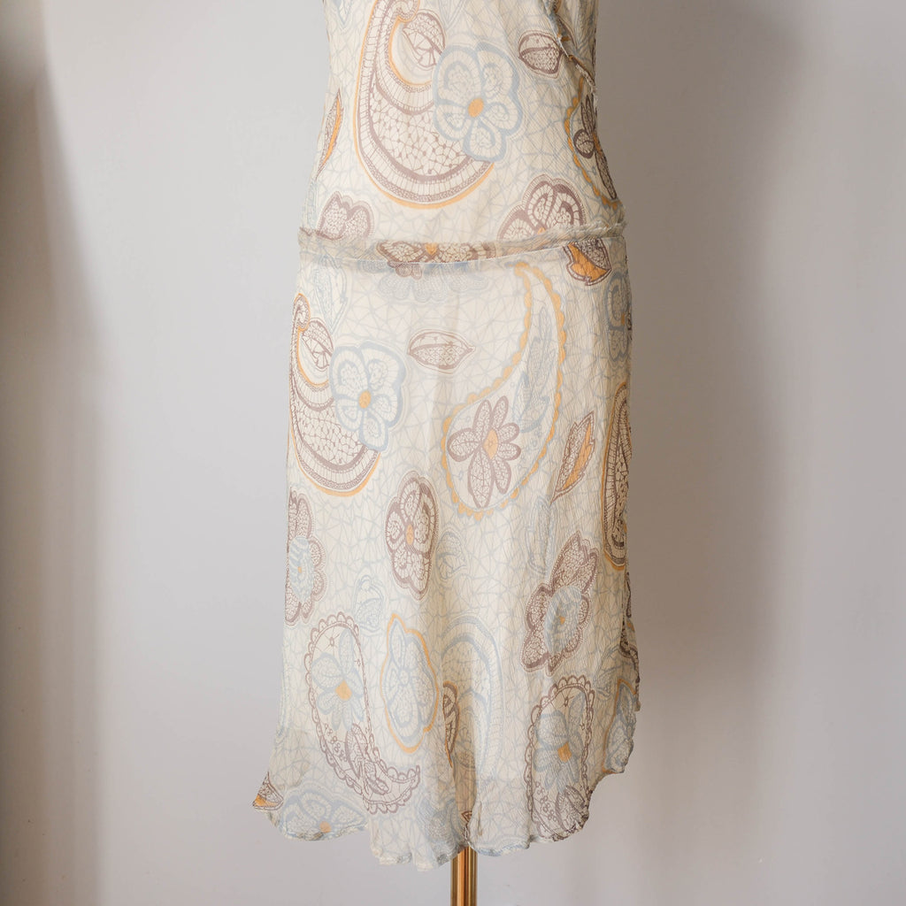 Vintage Paisley Silk Midi Dress