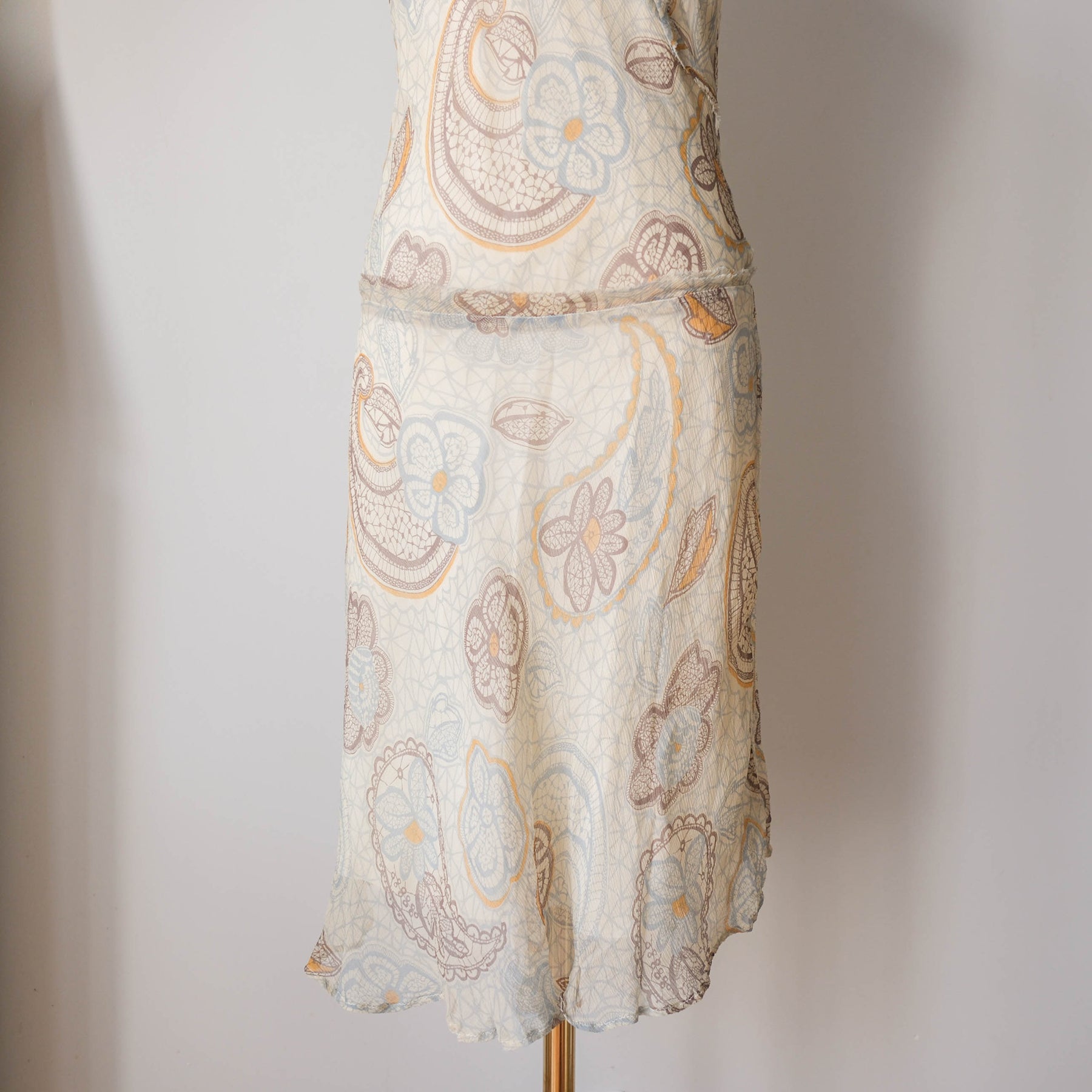 Vintage Paisley Silk Midi Dress