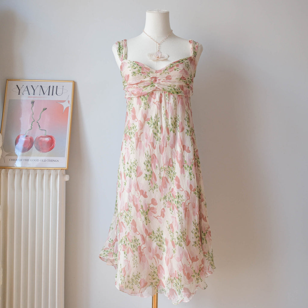 TWINSET Vintage Floral Silk Babydoll Dress
