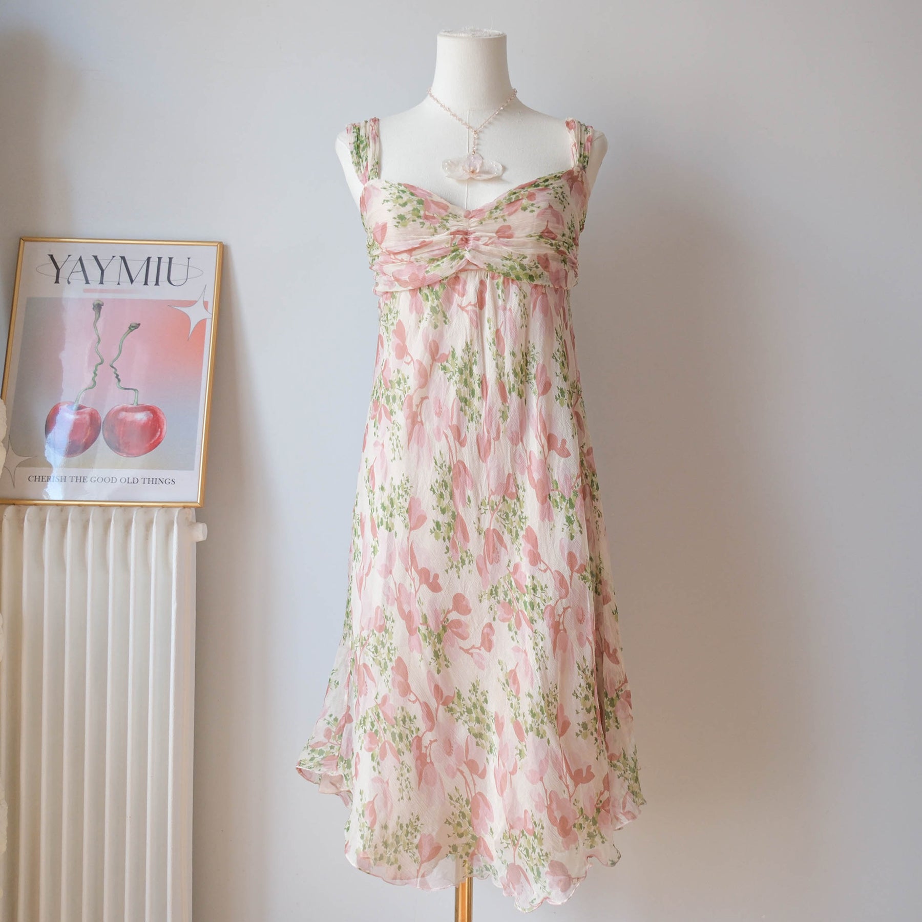 TWINSET Vintage Floral Silk Babydoll Dress