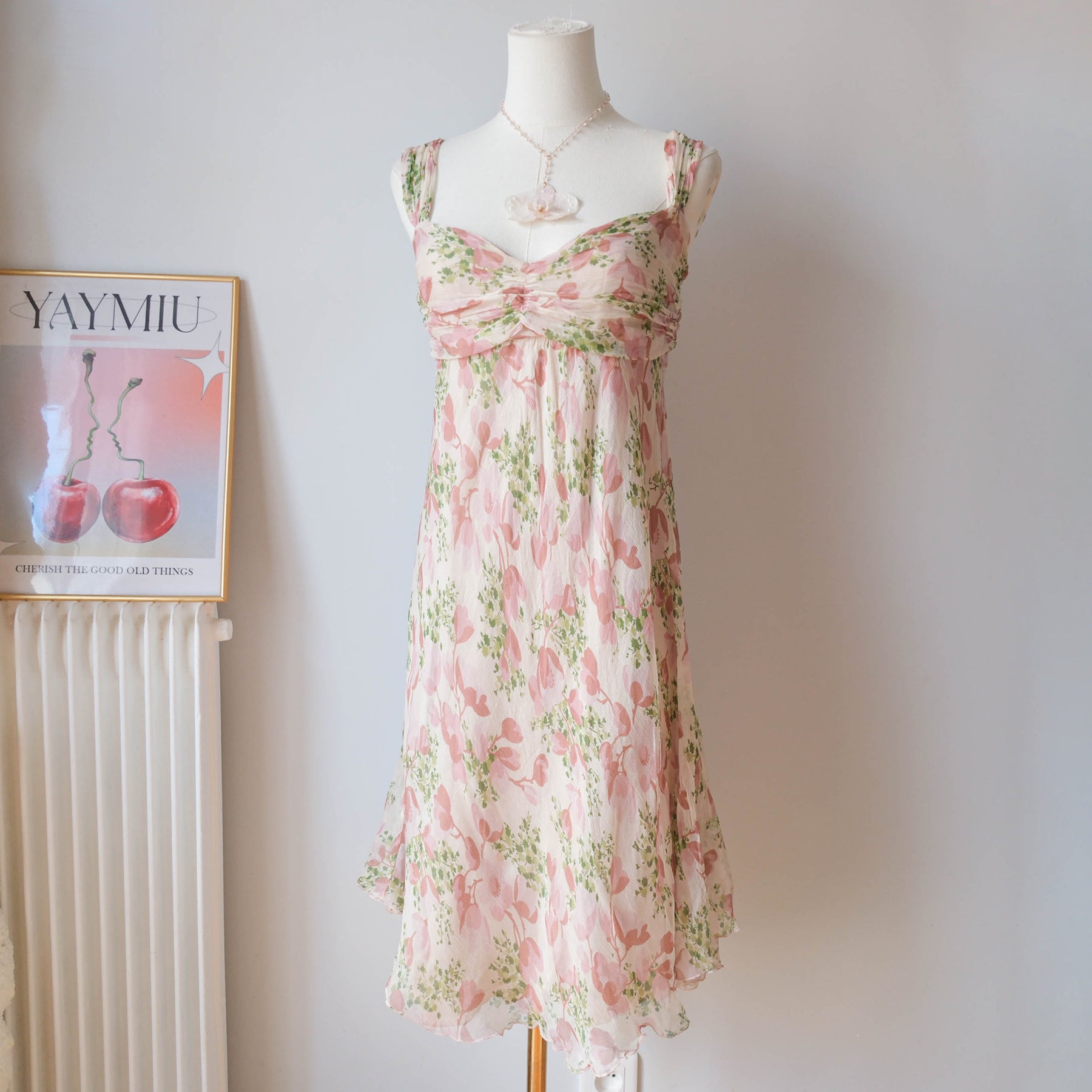TWINSET Vintage Floral Silk Babydoll Dress