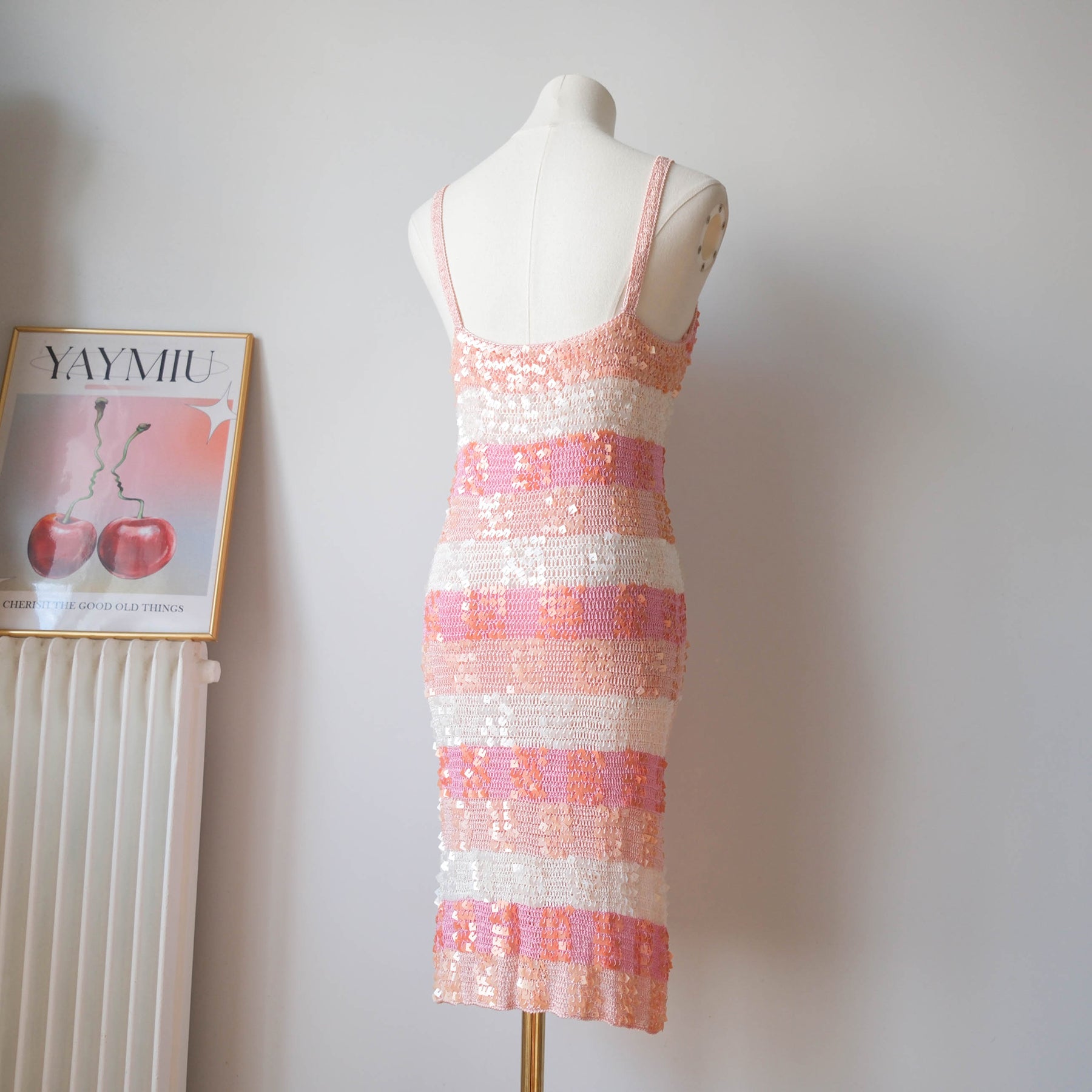 Vintage Party Sequins Crochet Mini Dress