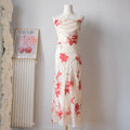 Vintage Silk Blend Cowl Neck Floral Maxi Dress