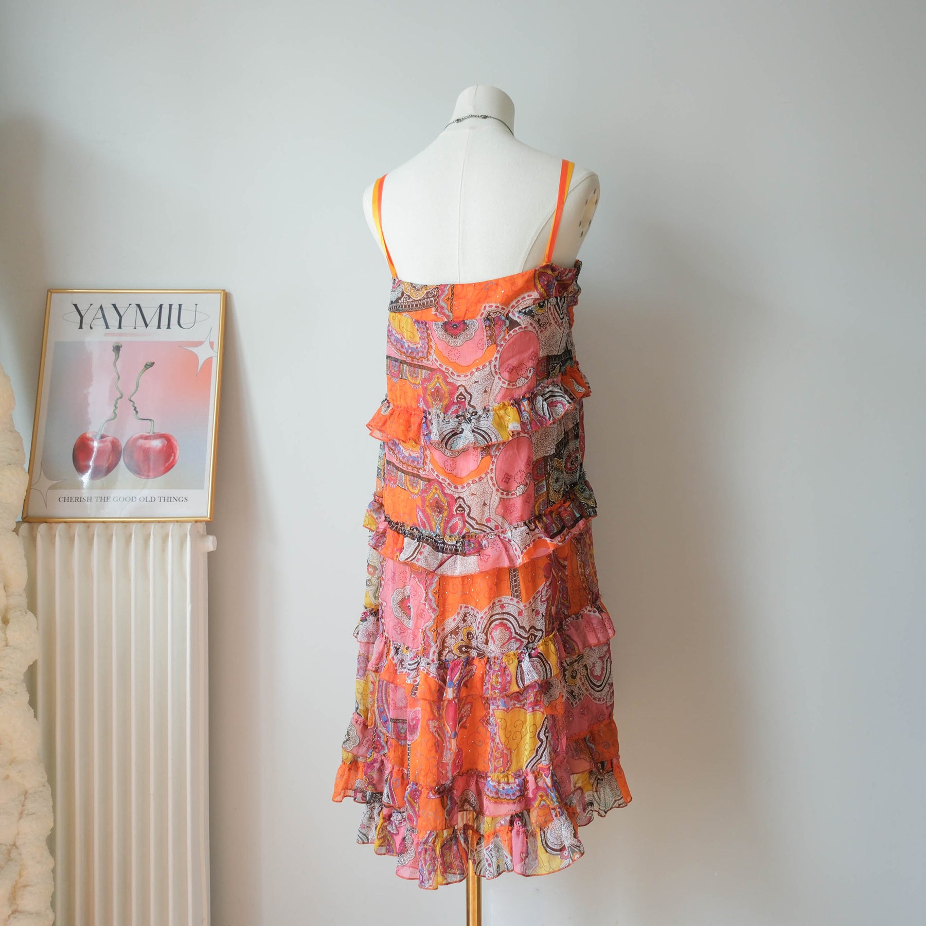 MORGAN Vintage Boho Embellished Paisley Print Dress Skirt