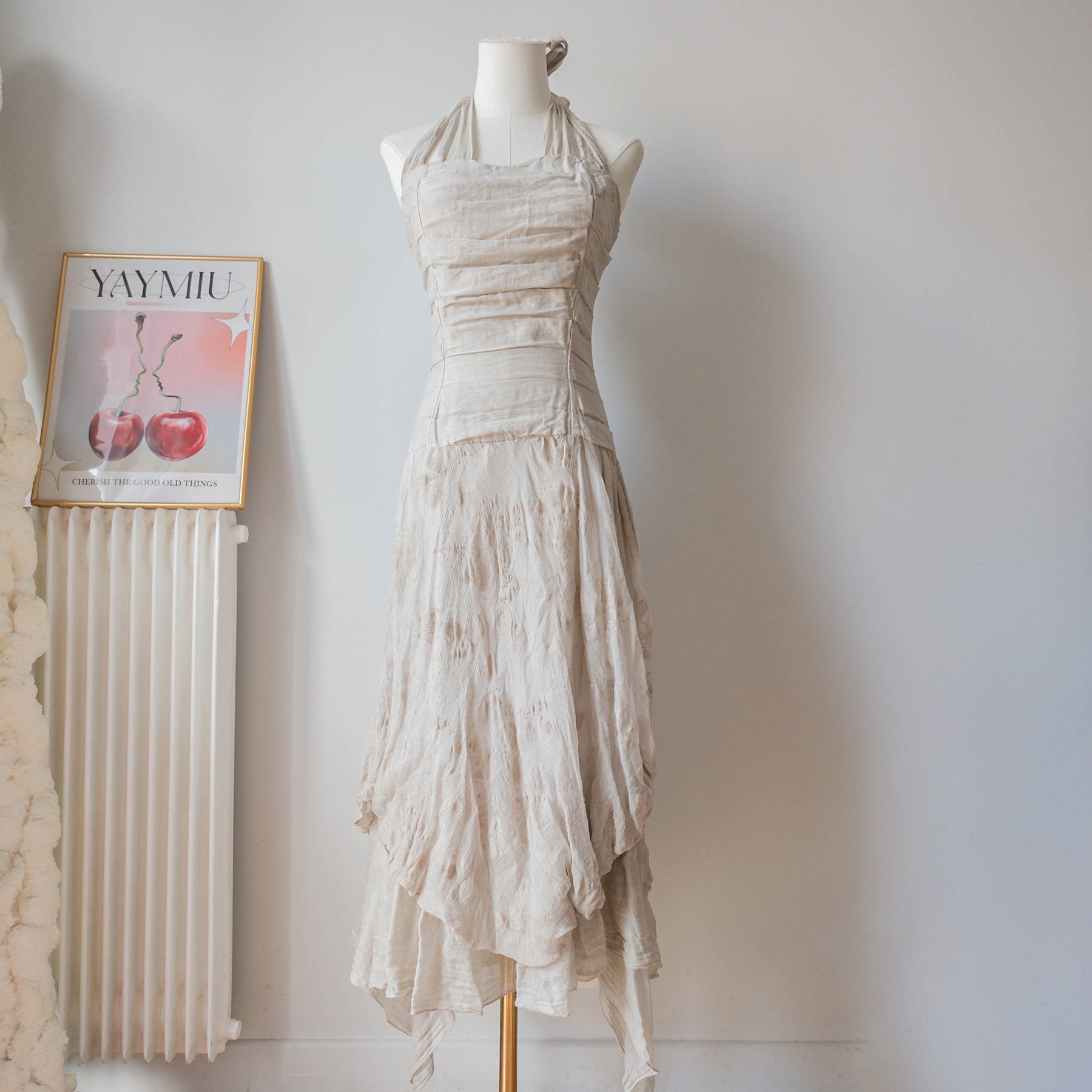 Vintage Whimsygoth Halter Midi Dress