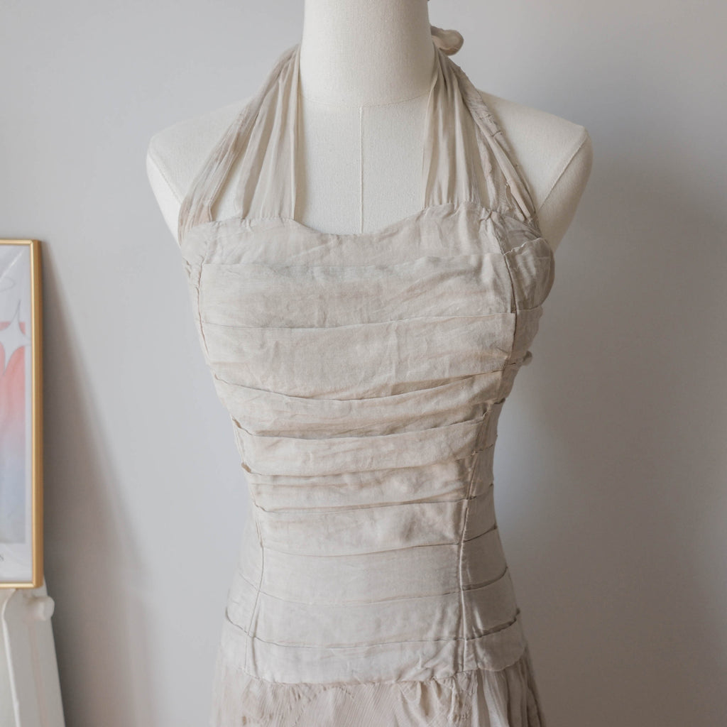 Vintage Whimsygoth Halter Midi Dress