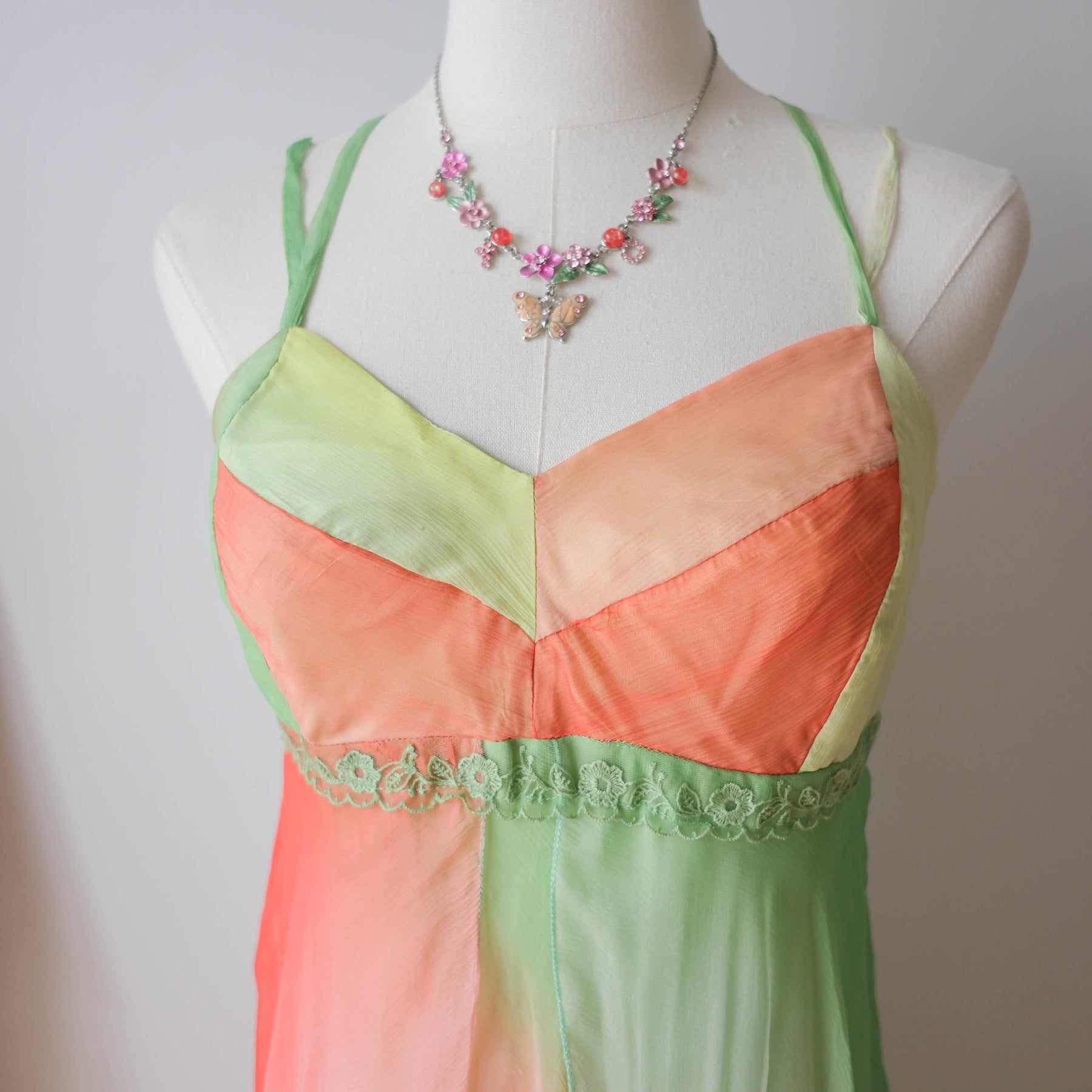 Vintage Silk Ombre Midi Dress