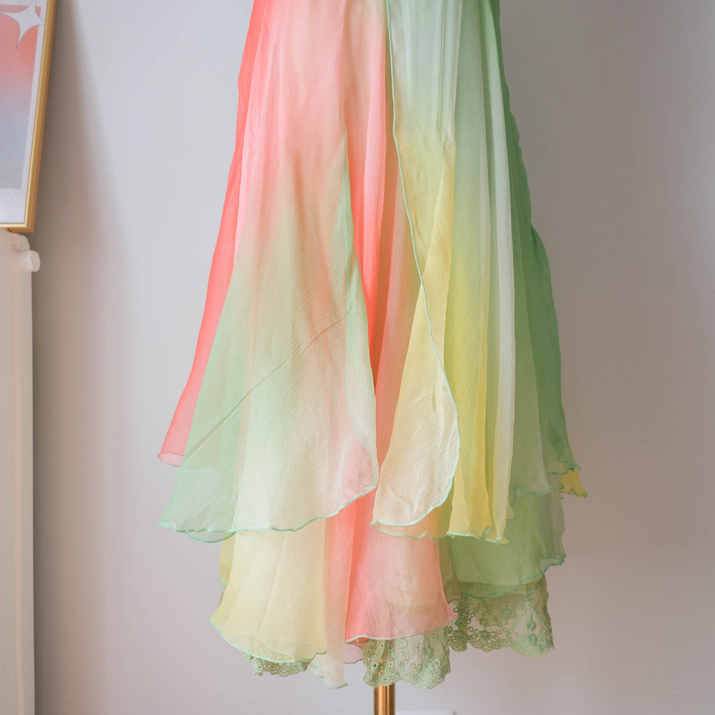 Vintage Silk Ombre Midi Dress