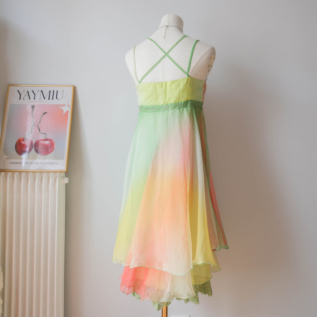 Vintage Silk Ombre Midi Dress