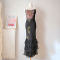 Vintage Glam Silk Backless Ruffled Dress