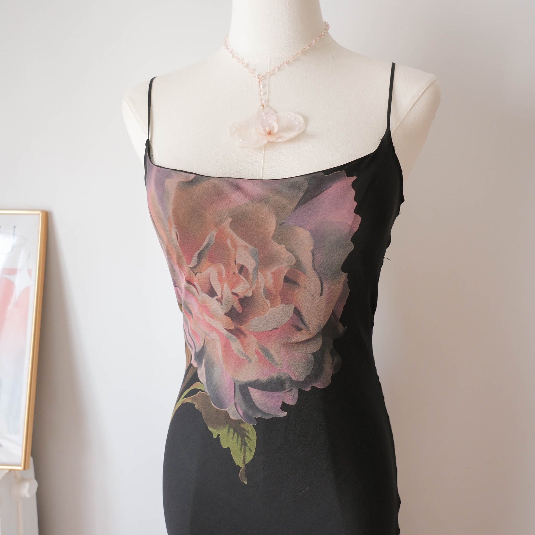 Vintage Glam Silk Backless Ruffled Dress