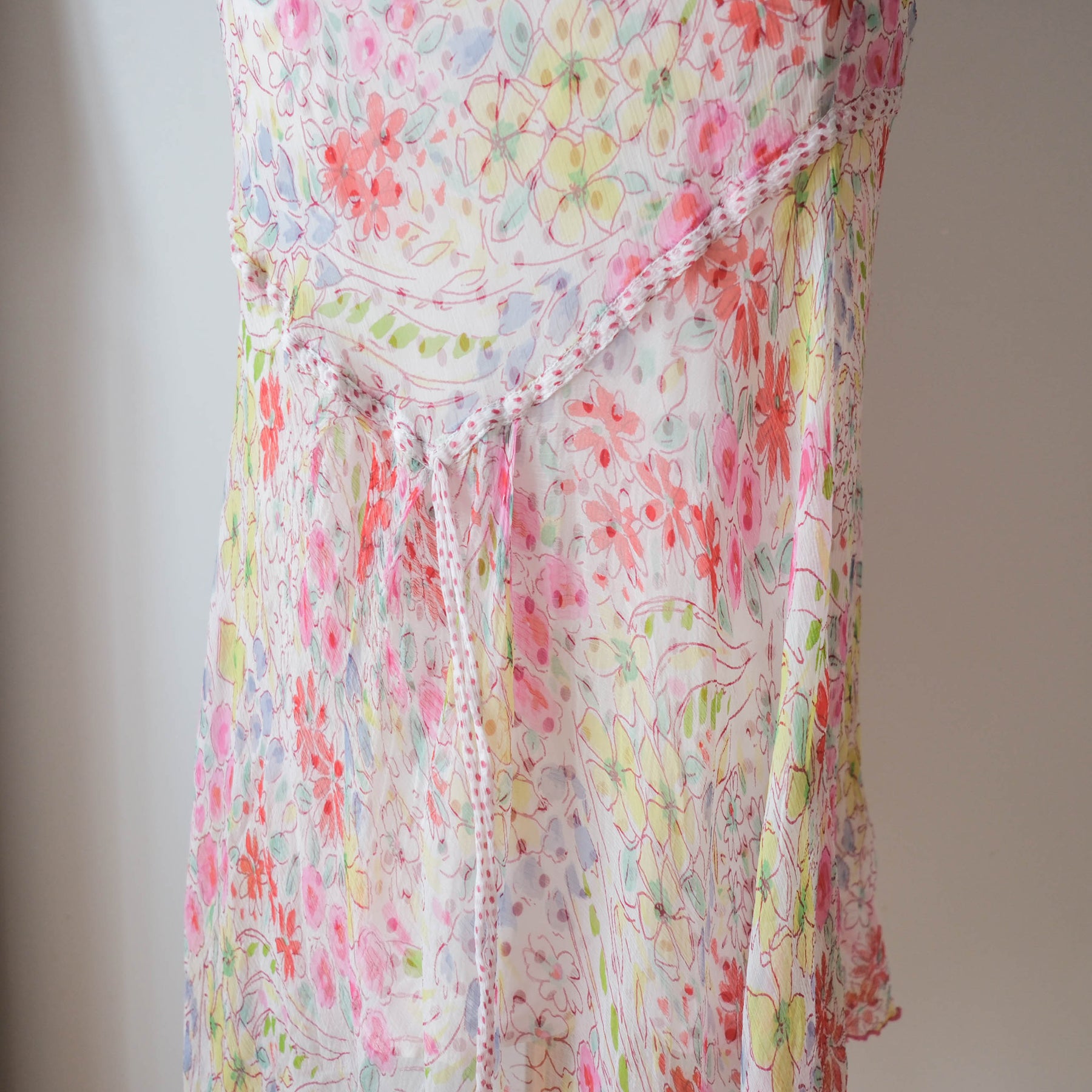 DERHY Vintage  Floral Sequins Sheer Maxi Dress with Sequin Slip