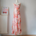 Vintage Romantic Cottage Beaded Floral Maxi Dress