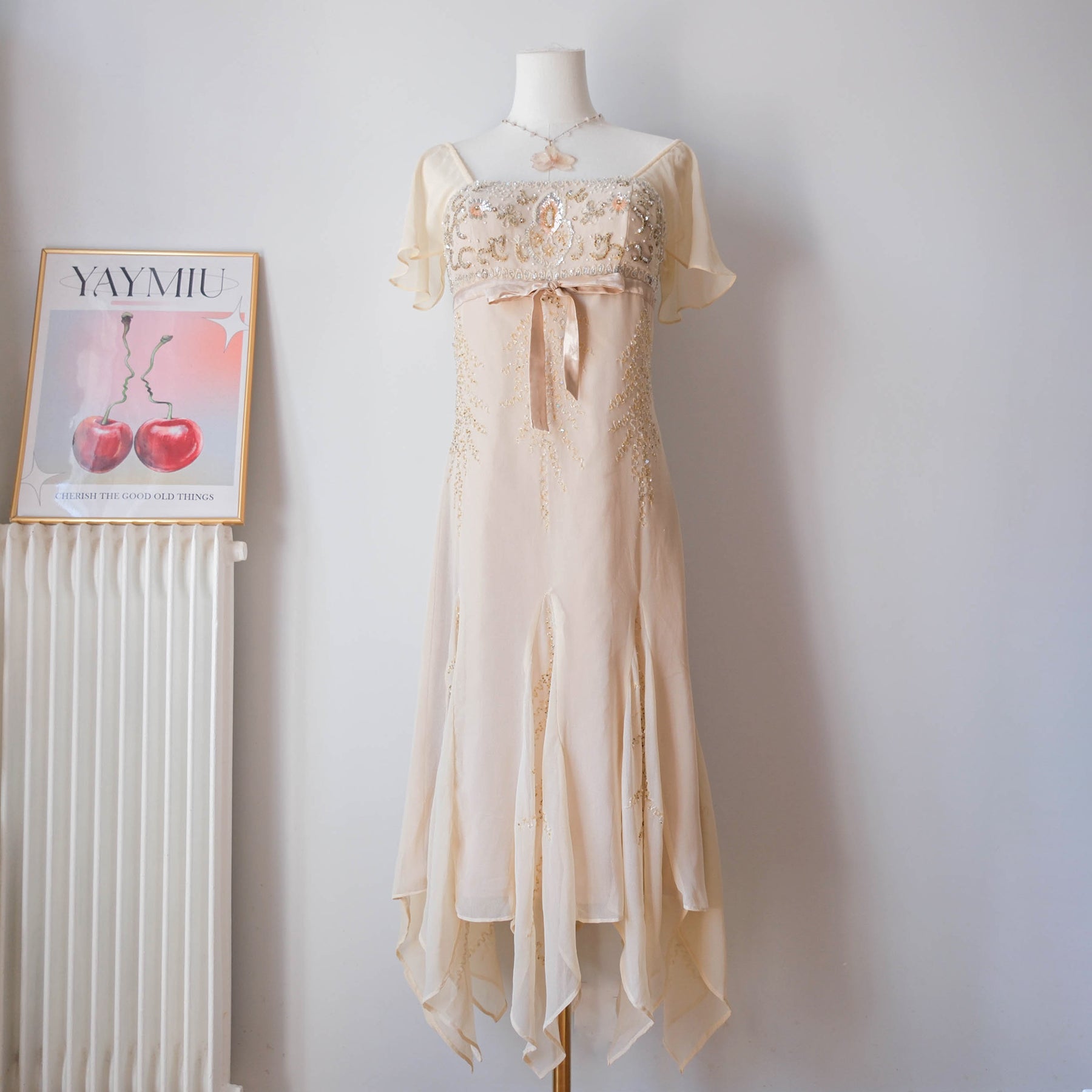 Vintage Gatsby-Era Beaded Glam Dress