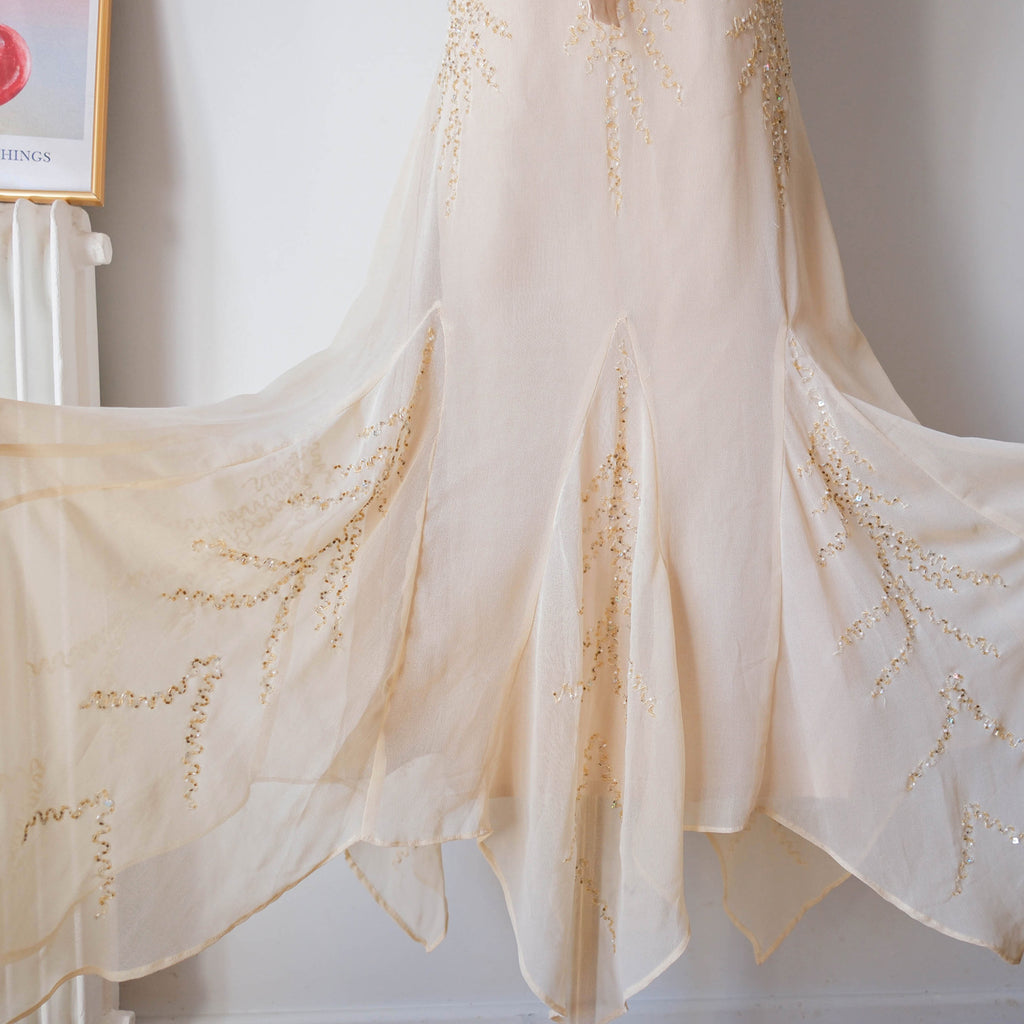 Vintage Gatsby-Era Beaded Glam Dress