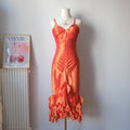 Vintage Fairy Grunge Shiny Ruffled Gown