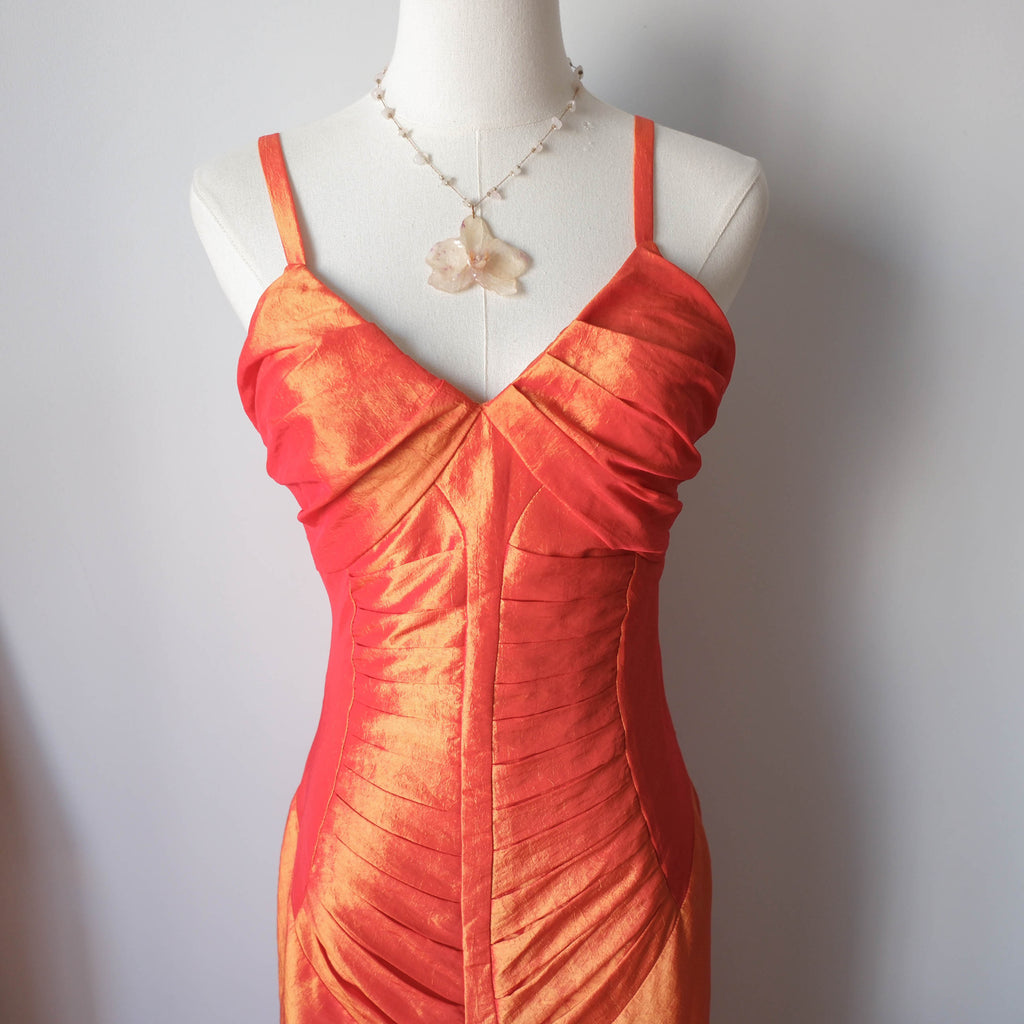 Vintage Fairy Grunge Shiny Ruffled Gown