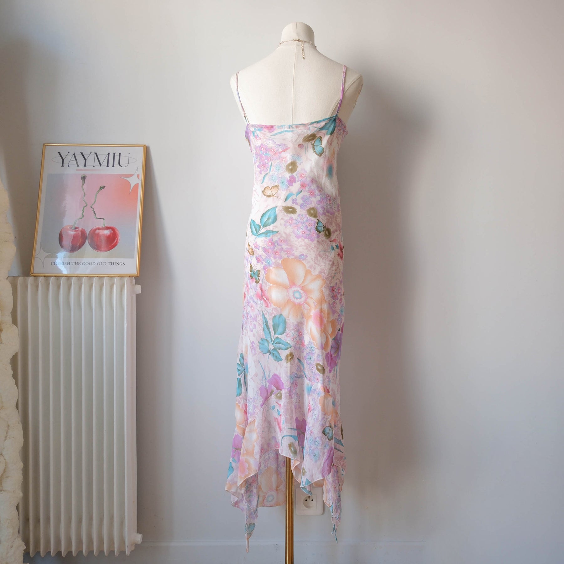 Vintage Beaded Floral Slip Dress