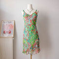 Vintage Psychedelic Paisley Sheer Slip Dress