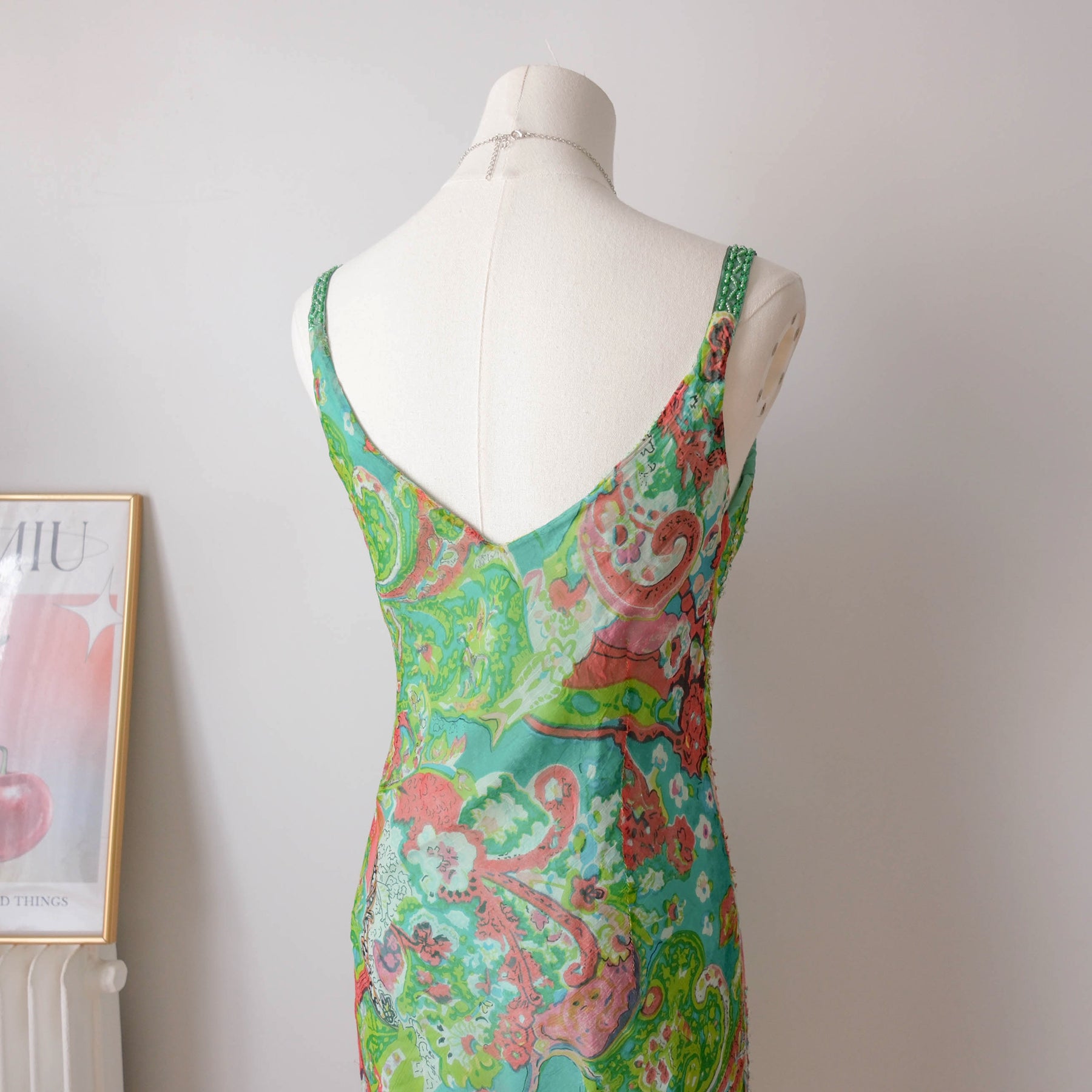 Vintage Psychedelic Paisley Sheer Slip Dress