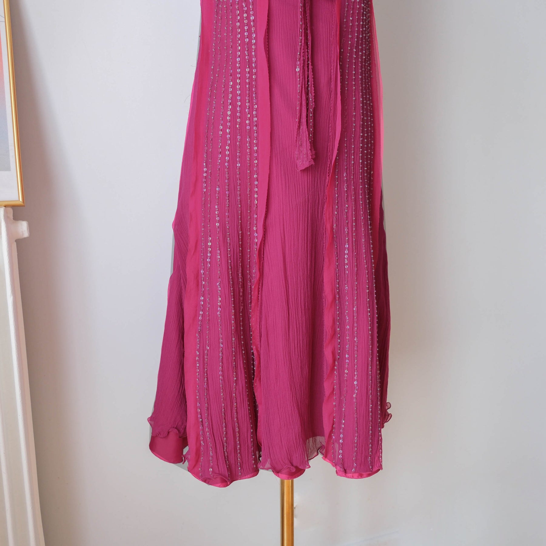 Vintage Silk Babydoll Dress with sequins beads