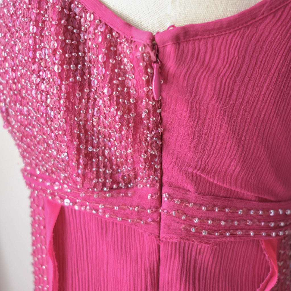 Vintage Silk Babydoll Dress with sequins beads