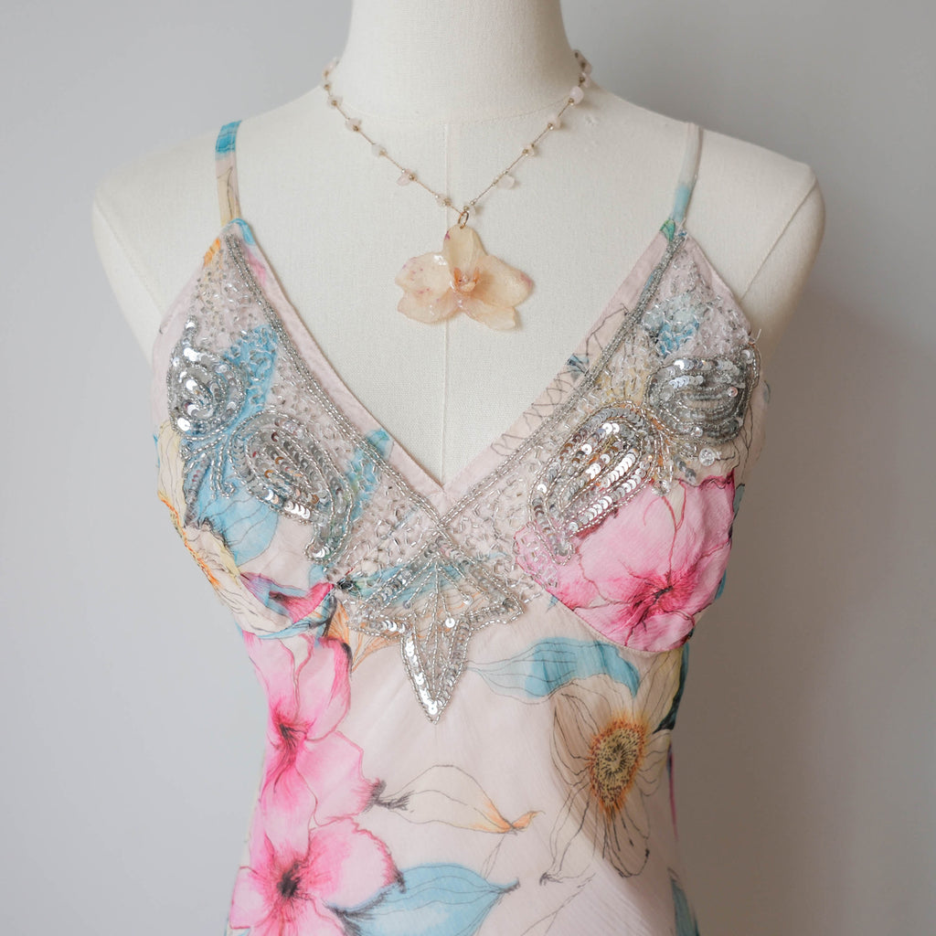 Vintage Floral Fairy Slip Dress